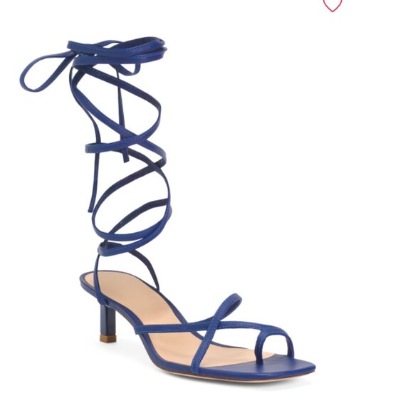 NEW REFORMATION Made In Brazil Leather Sammie Lace Up Mid Heel Sandals 725 15j8 - Picture 2 of 10